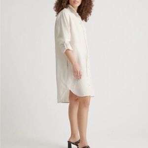 Quince Beige/Cream Linen Shirt Dress